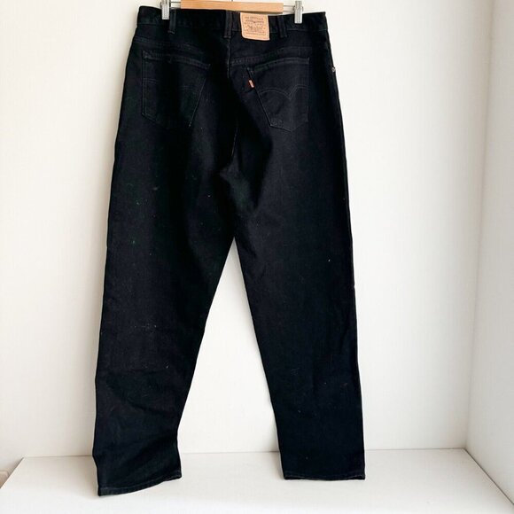 Vintage Black Denim Orange tab  Men's Jeans 38" X 34" - Picture 3 of 8